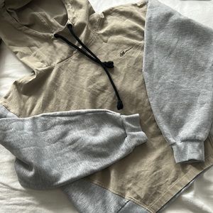 Zara Khaki Grey‎ High Neck Hoodie